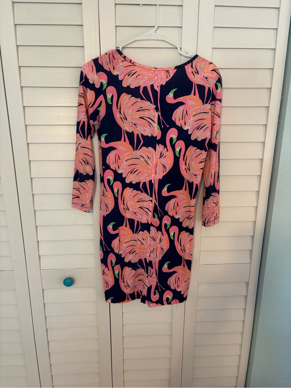 Lilly Pulitzer Women’s Flamingo Print Dress - Pink and Navy Pattern Sz S - Picture 2 of 4